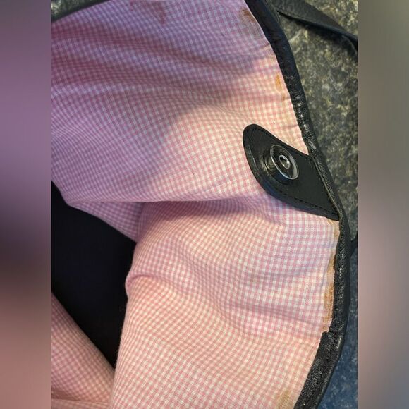 Needlepoint & Leather Tote Handbag w/Frogs - Picture 7 of 9